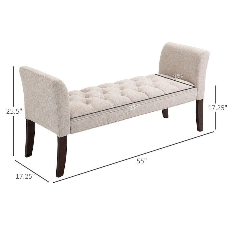 End of Bed Bench with Button Tufted Design,Upholstered Entryway Bench