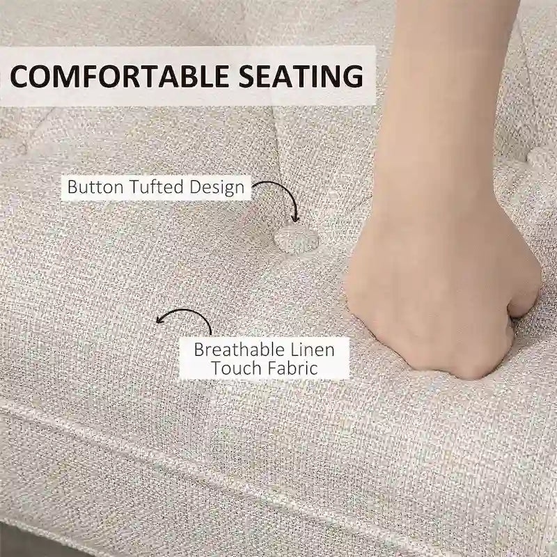 End of Bed Bench with Button Tufted Design,Upholstered Entryway Bench