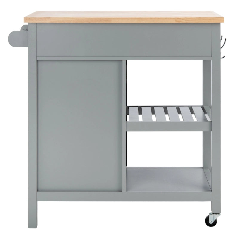 SAFAVIEH Fawn 1-Door 2-Drawer 2-Shelf Kitchen Cart - 33.5 W x 16.9 L x 35 H - 33Wx17Dx35H