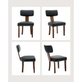 Modern Leather Dining Chairs Set of 2  Upholstered Curved Backrest, Hardwood Frame & Nailhead Trim, 265lb Capacity
