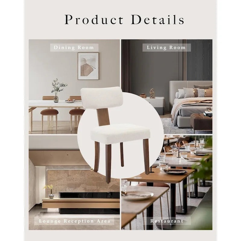 Modern Leather Dining Chairs Set of 2  Upholstered Curved Backrest, Hardwood Frame & Nailhead Trim, 265lb Capacity