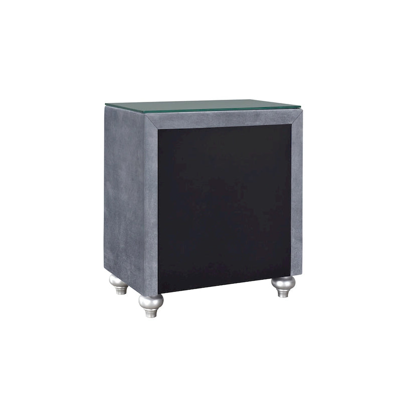 1pc Glam 3-Drawer Nightstand Velvet