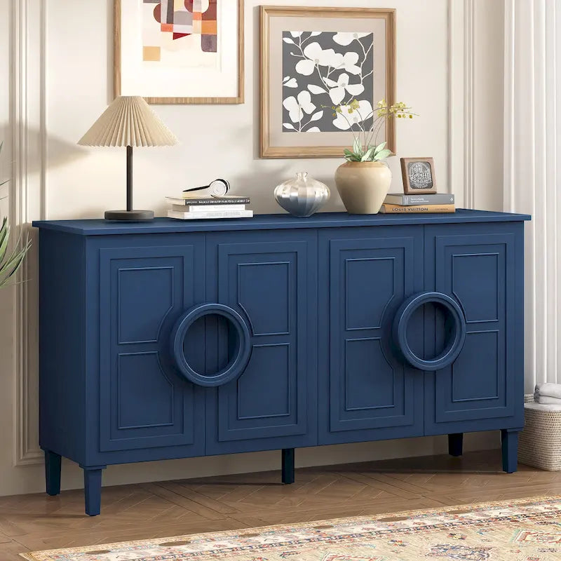 Four-door sideboard with French-Inspired,Suitable for Living Rooms, Entrance and Study Rooms