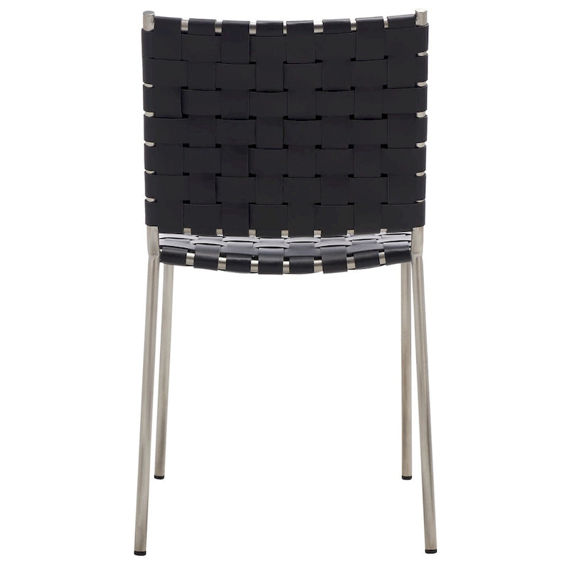 SAFAVIEH Marvel Woven Leather Dining Chair (Set of 2) - 17 W x 20.5 L x 33.8 H - 17Wx21Dx34H