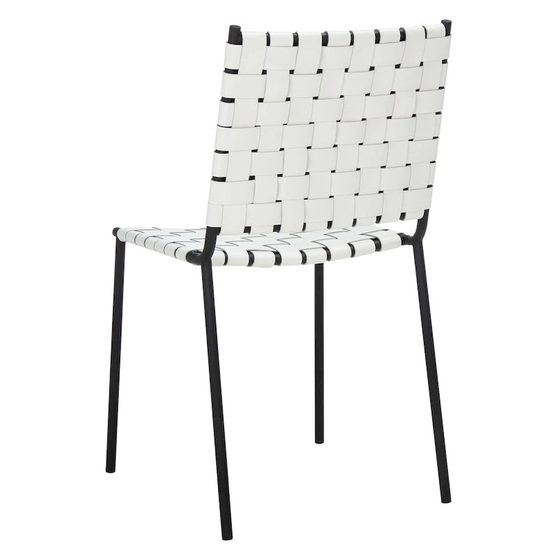 SAFAVIEH Marvel Woven Leather Dining Chair (Set of 2) - 17 W x 20.5 L x 33.8 H - 17Wx21Dx34H
