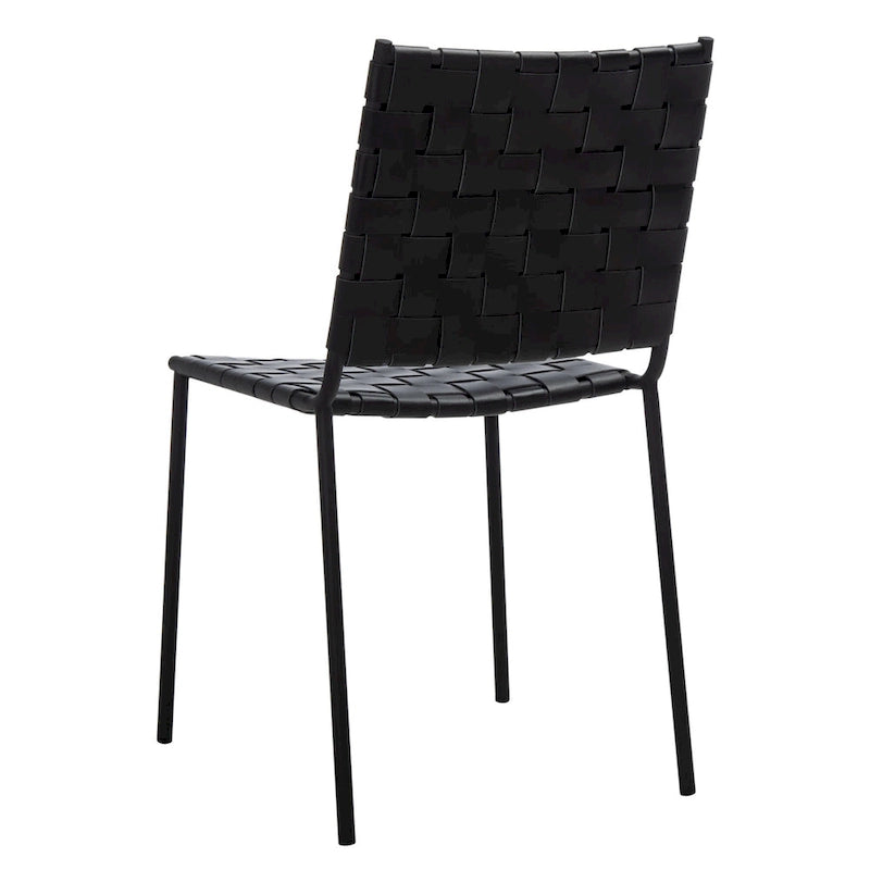 SAFAVIEH Marvel Woven Leather Dining Chair (Set of 2) - 17 W x 20.5 L x 33.8 H - 17Wx21Dx34H