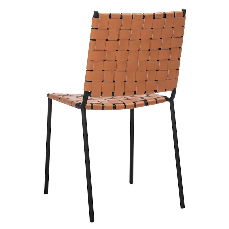 SAFAVIEH Marvel Woven Leather Dining Chair (Set of 2) - 17 W x 20.5 L x 33.8 H - 17Wx21Dx34H