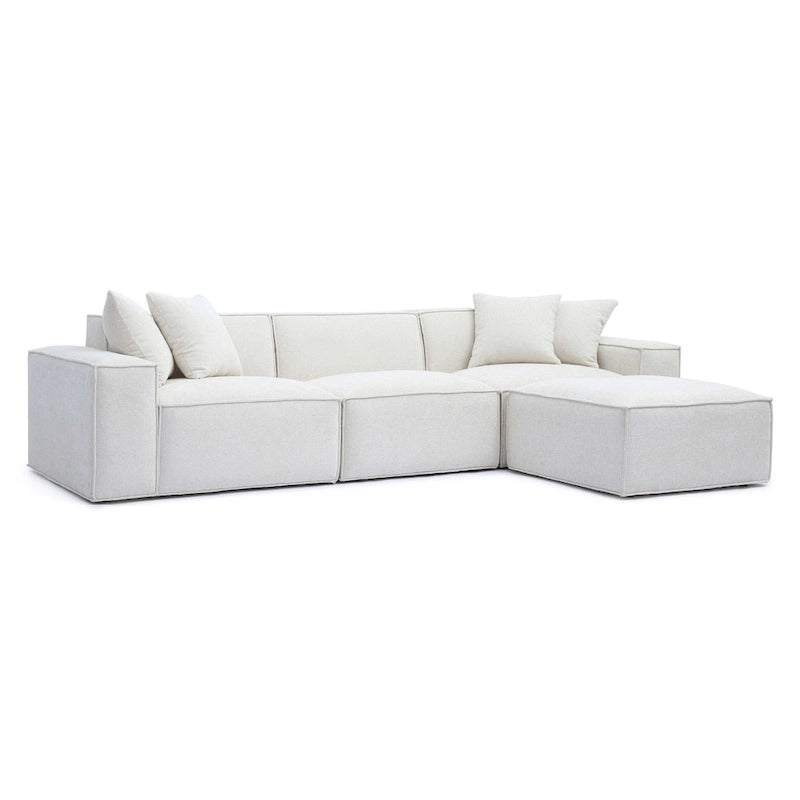 Mindy Chenille Basketweave Modular Sectional - 115.3W x 70D x 28.2H