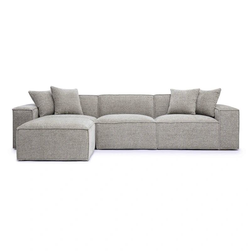 Mindy Chenille Basketweave Modular Sectional - 115.3W x 70D x 28.2H