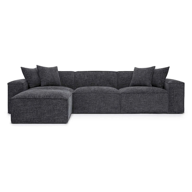 Mindy Chenille Basketweave Modular Sectional - 115.3W x 70D x 28.2H