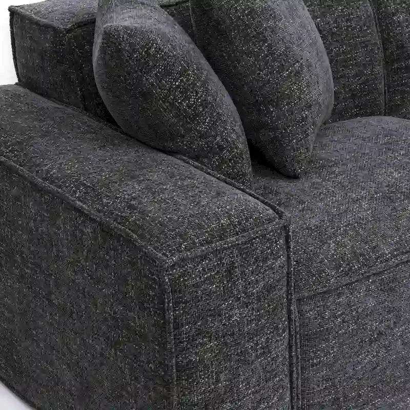 Mindy Chenille Basketweave Modular Sectional - 115.3W x 70D x 28.2H