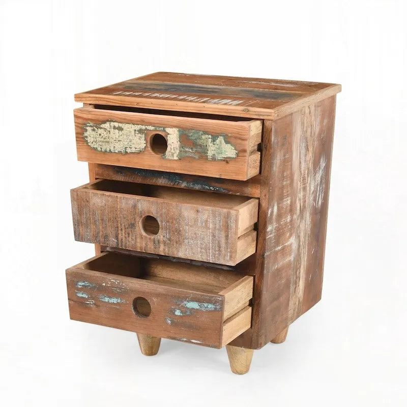End Table Recycled Wood Nightstand