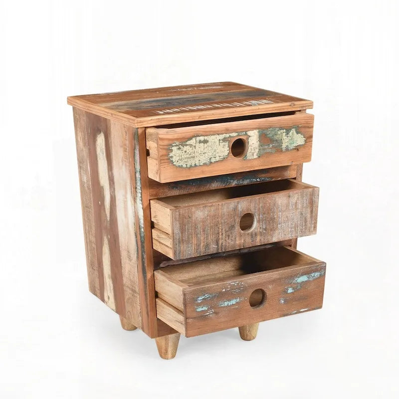 End Table Recycled Wood Nightstand