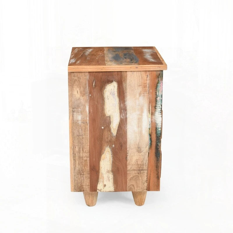 End Table Recycled Wood Nightstand