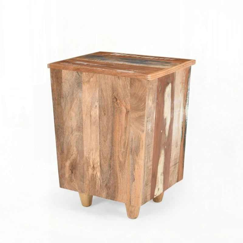 End Table Recycled Wood Nightstand