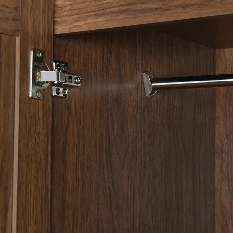 Four-Door Wardrobe Armoire With Two Drawers - 60.6L x 20.8W x 68.5H