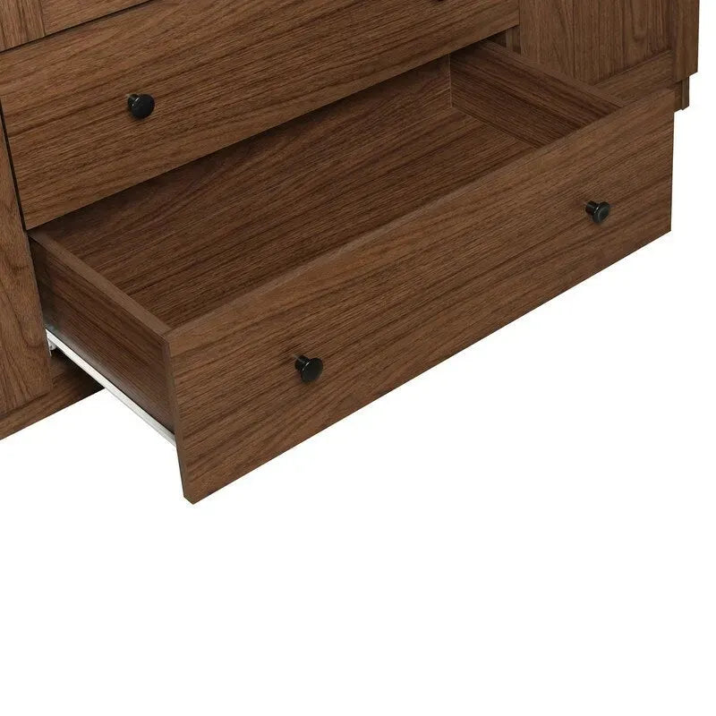 Four-Door Wardrobe Armoire With Two Drawers - 60.6L x 20.8W x 68.5H