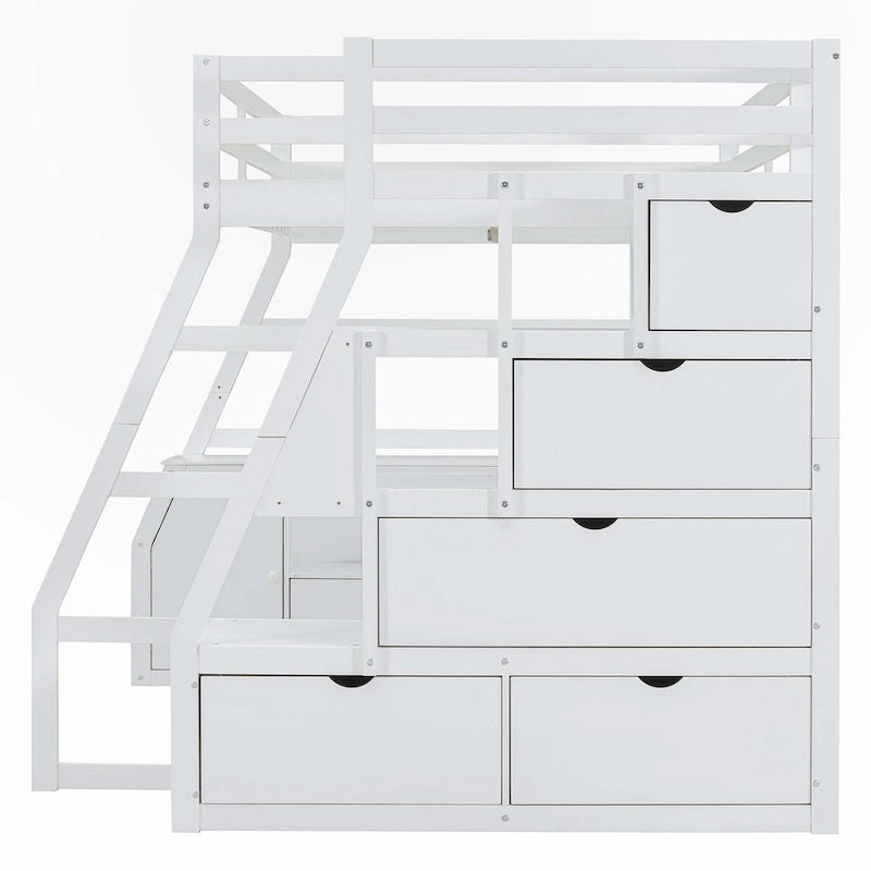 Full Size Loft Bed with Drawers and Desk