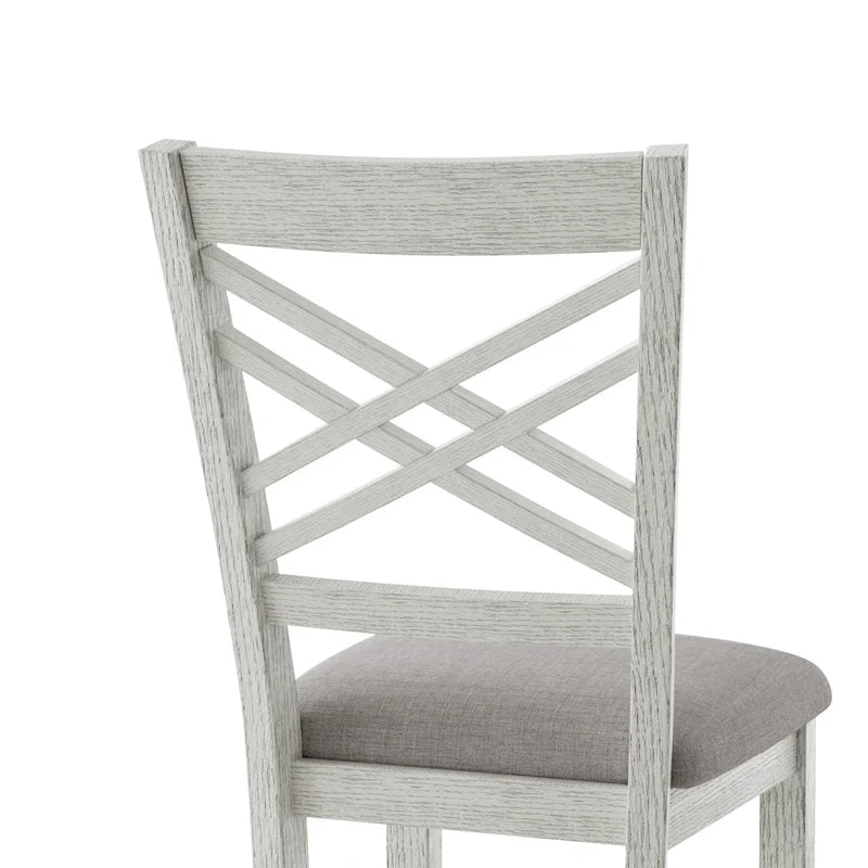 VECELO Dining Chairs Set of 2/4/6, Solid Wood Dining Chairs with Linen Fabric Seating