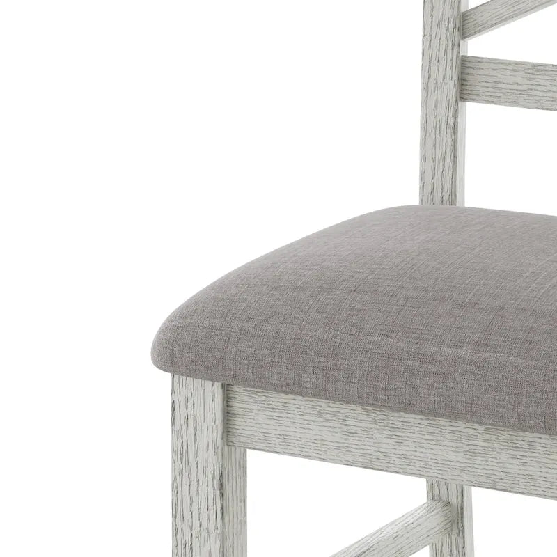 VECELO Dining Chairs Set of 2/4/6, Solid Wood Dining Chairs with Linen Fabric Seating