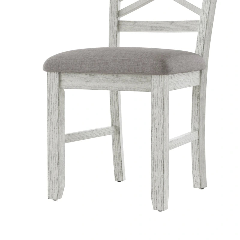 VECELO Dining Chairs Set of 2/4/6, Solid Wood Dining Chairs with Linen Fabric Seating