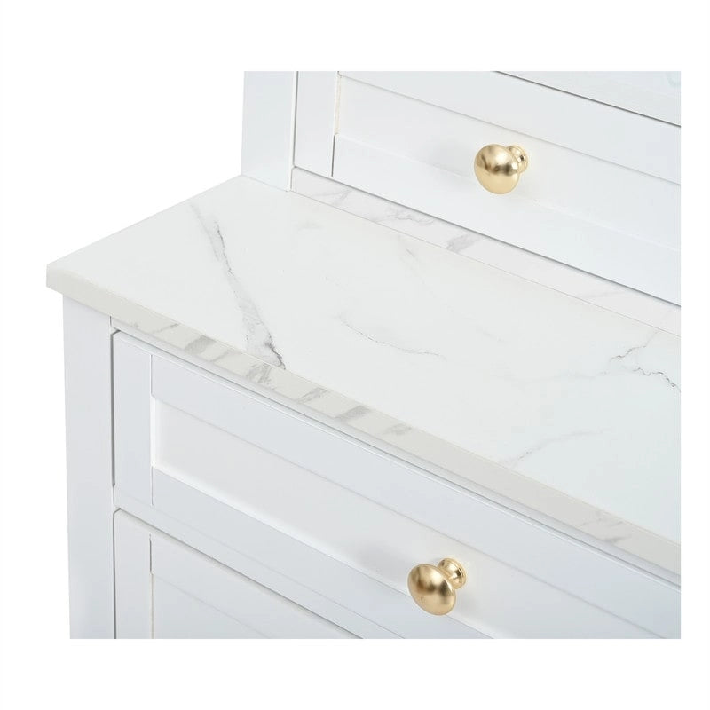 Freestanding Kitchen Pantry Cabinet Combo/Single Kitchen Pantry, Tall Kitchen Hutch with Storage Drawers and Adjustable Shelf