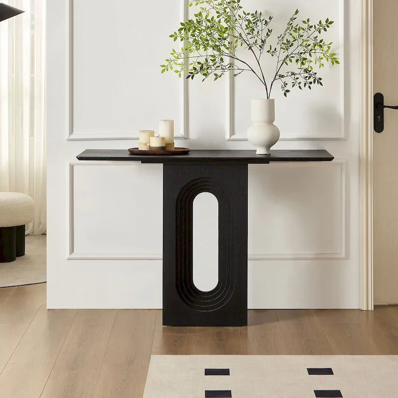 Modern Narrow Console Table with Unique Loopback Design