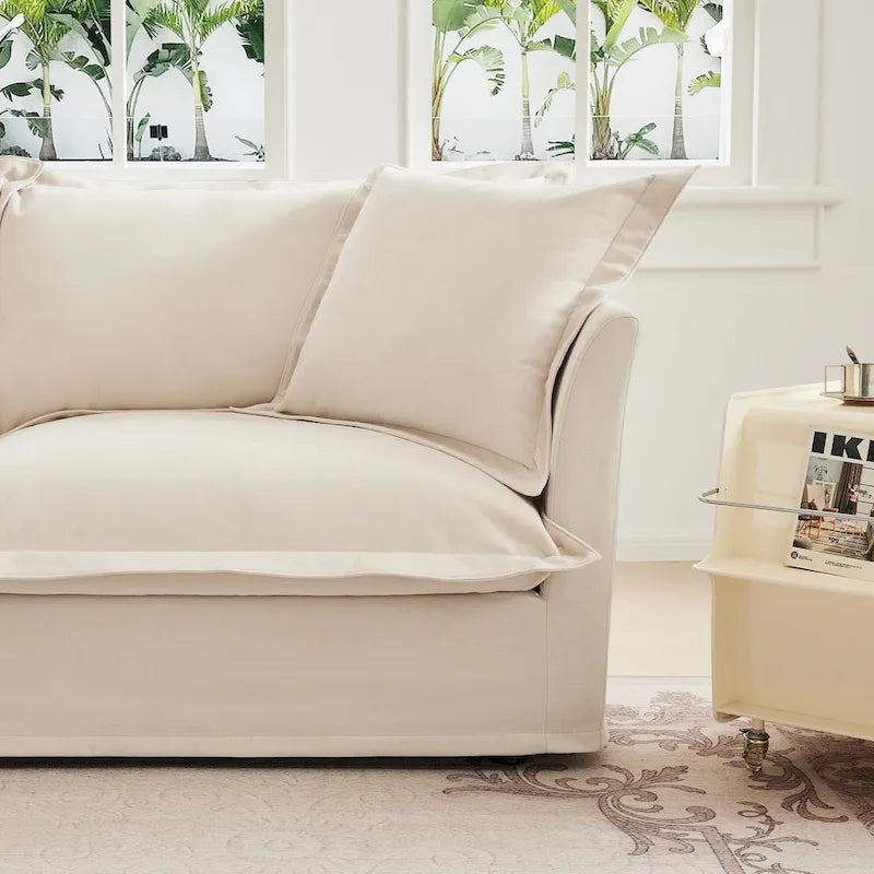 120 Chenille 3-Seater Sectional Sofa with 3 Ottomans