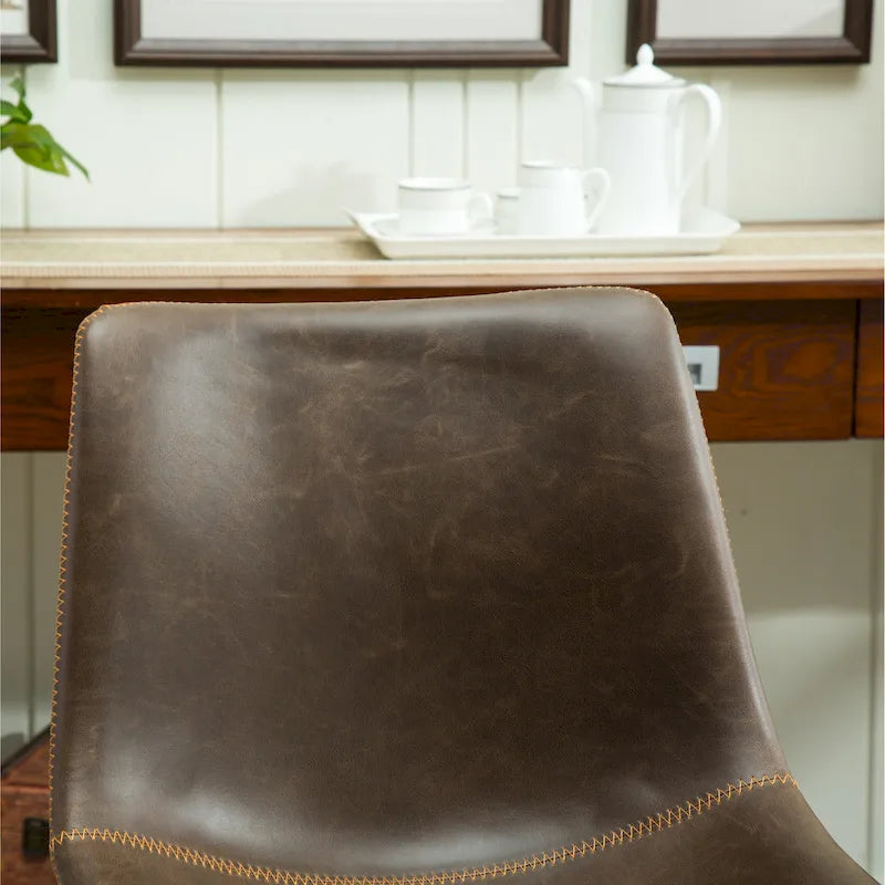 Modern Dining Set with Round Table & Faux Leather Chairs
