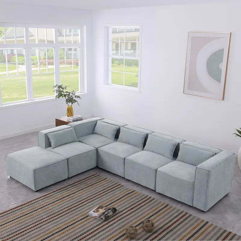 Free Combination Chenille Upholstered Modular Sectional Sofa