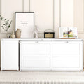 Queen Wooden Murphy Bed with Rotating Desk, Foldable Cabinet
