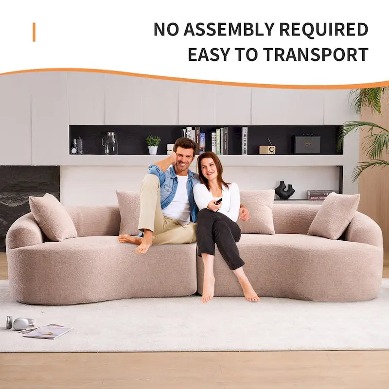 110 Foam Classic 4-Seater Sofa with 4 Pillows for Apartment