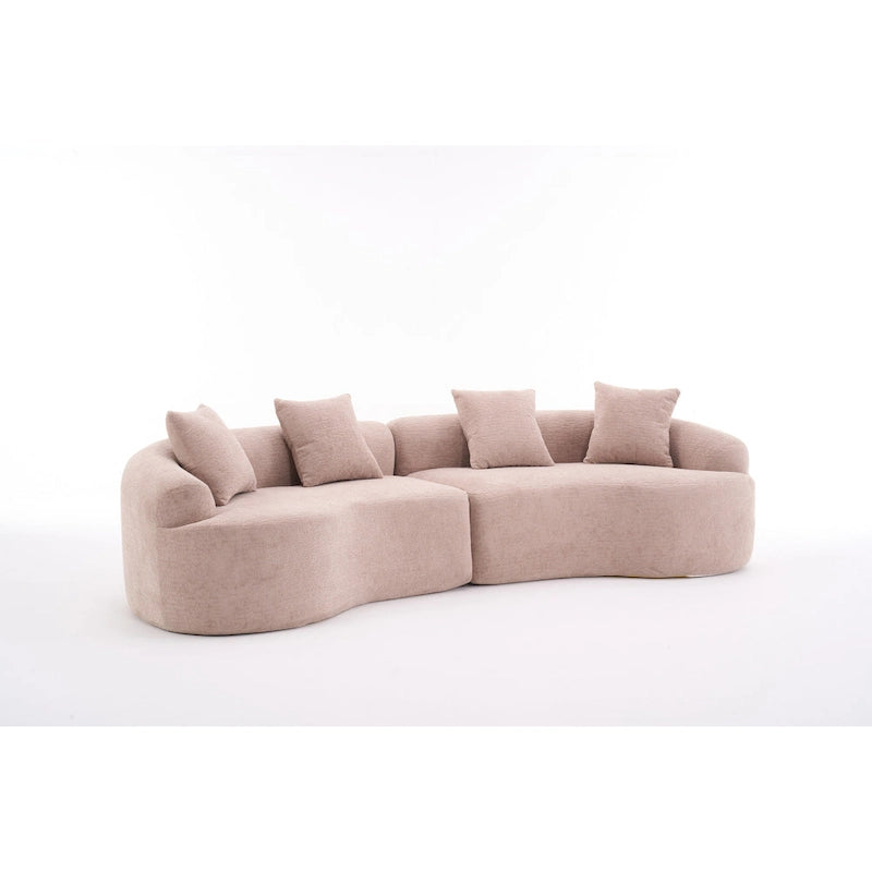 110 Foam Classic 4-Seater Sofa with 4 Pillows for Apartment