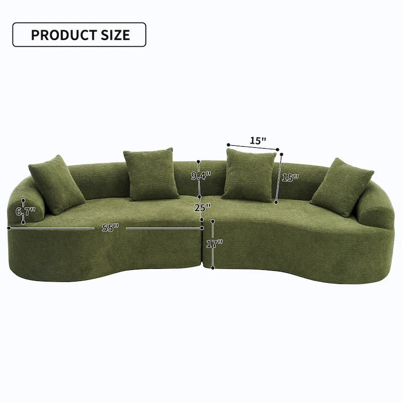 110 Foam Classic 4-Seater Sofa with 4 Pillows for Apartment
