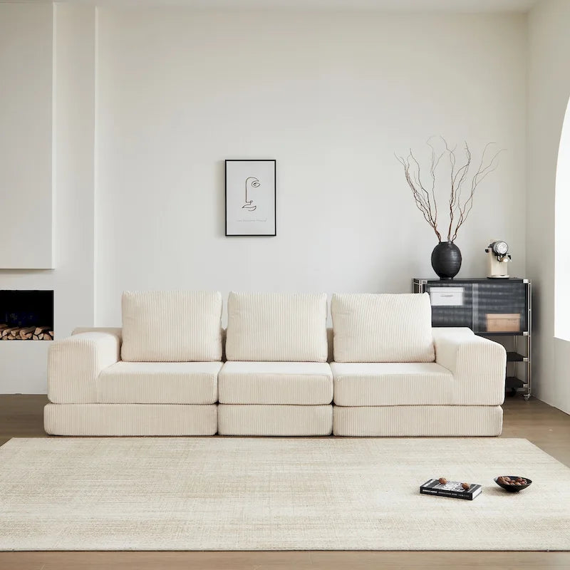 108 Foam Modular Sofa Bed with Memory Foam & Spring Base
