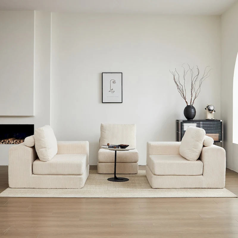 108 Foam Modular Sofa Bed with Memory Foam & Spring Base