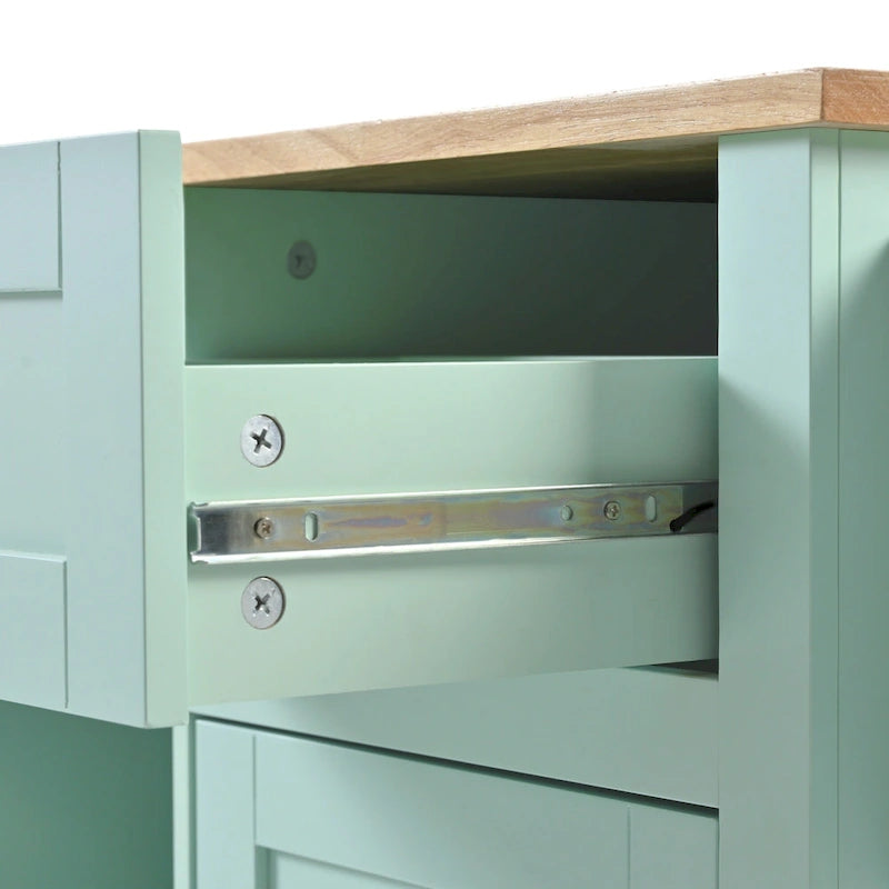 Kitchen Island Cart on 5 Wheels, Breakfast Bar Cabinet, Rolling Kitchen Island with Drop Leaf, 3 Drawers & Removable Shelves