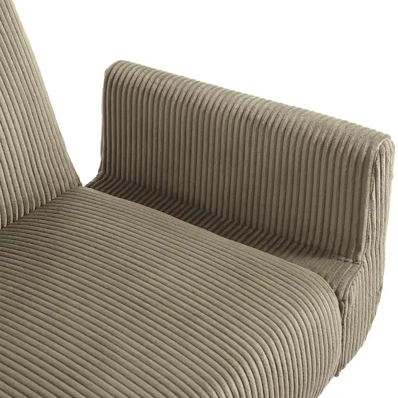 73 W Upholstered Corduroy Convertible Sleeper Sofa Bed with Pillows