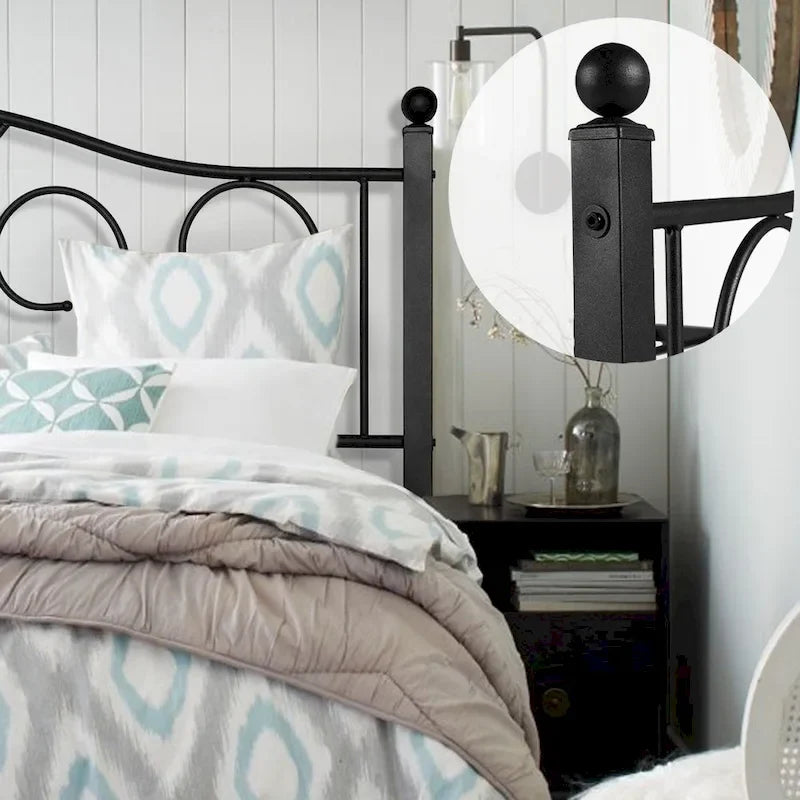 VECELO Platform Bed Frame with Scroll Headboard, Twin/Full/Queen Size Beds