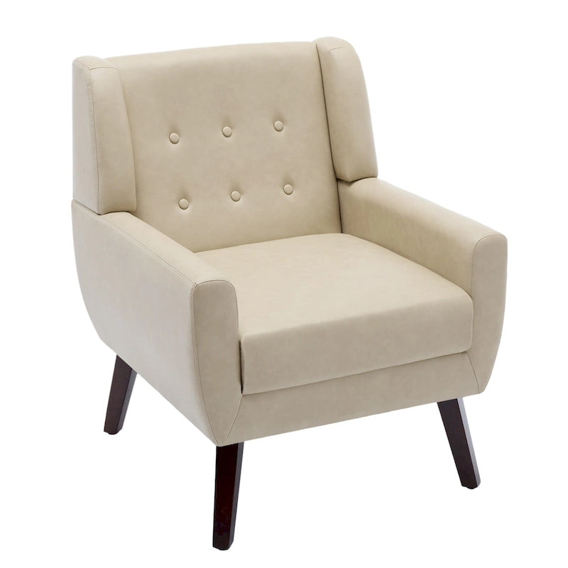 PU Leather Accent Chair Living Room Upholstered Armchair