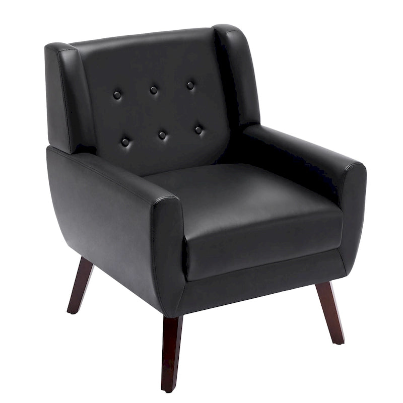 PU Leather Accent Chair Living Room Upholstered Armchair