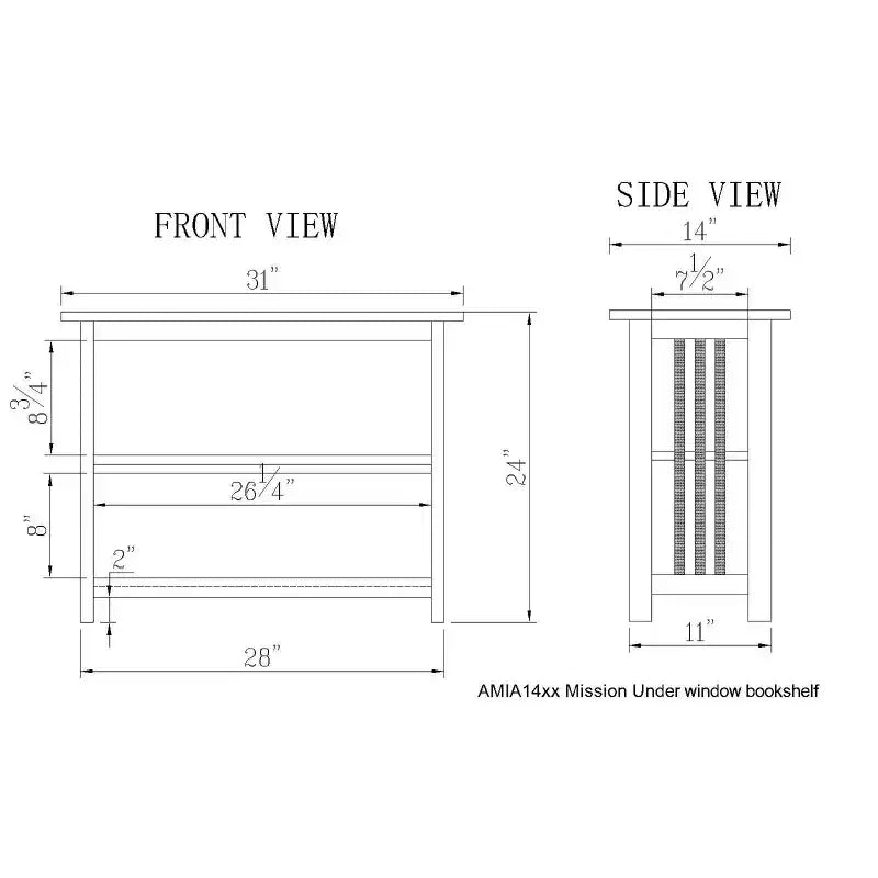 24 2-shelf Bookshelf - Alaterre Furniture
