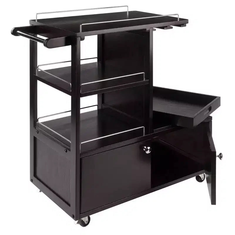 Galen Entertainment Cart with Serving Tray Wood/Espresso - Winsome