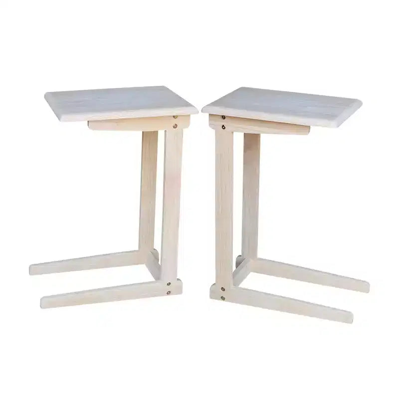 Sofa Server Table Unfinished - International Concepts: Hardwood Side, Under Sofa Snack Stand