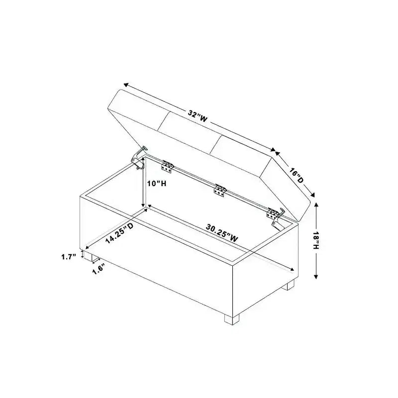 Essex Double Storage Ottoman - Threshold