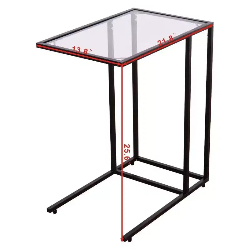 Costway 2PCS Coffee Tray Side Sofa End Table Ottoman Couch Stand TV Lap W/Glass Top