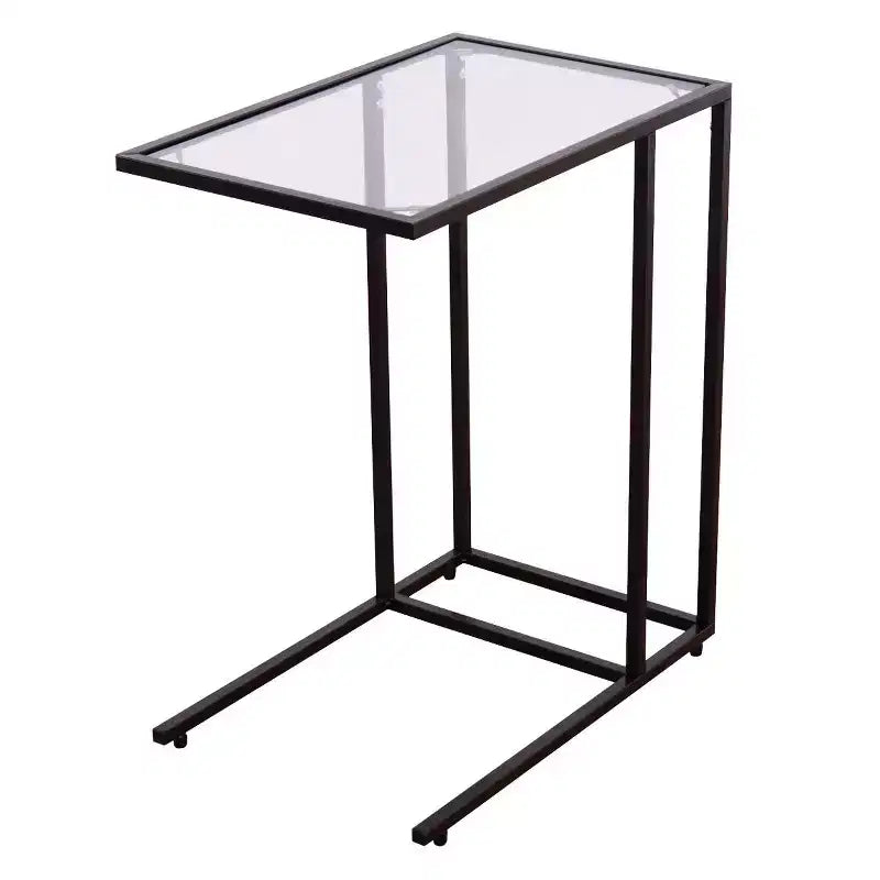 Costway 2PCS Coffee Tray Side Sofa End Table Ottoman Couch Stand TV Lap W/Glass Top