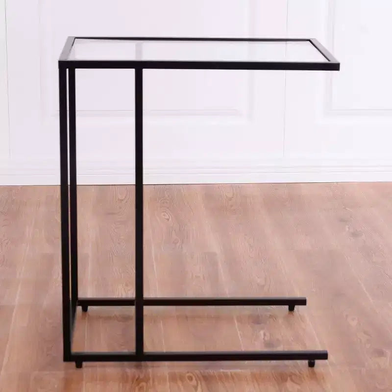 Costway 2PCS Coffee Tray Side Sofa End Table Ottoman Couch Stand TV Lap W/Glass Top