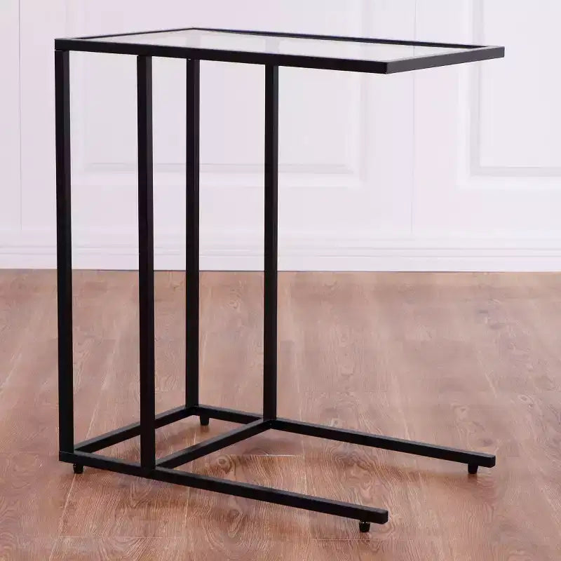 Costway 2PCS Coffee Tray Side Sofa End Table Ottoman Couch Stand TV Lap W/Glass Top