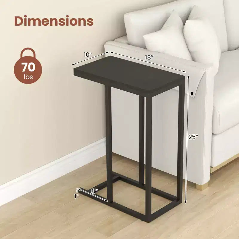 Costway Coffee Tray Sofa Side End Table Ottoman Couch Console Stand TV Lap Snack Black